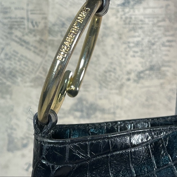 Elizabeth and James Finley Crocodile-Embossed Fur Shoulder Bag, Black - Picture 5 of 13